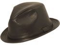 New York Lambskin Leather Pinch Fedora Hat