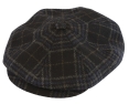Borsalino Black Plaid Newsboy