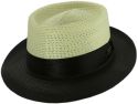 Dobbs Cardinal Straw Pork Pie Hat
