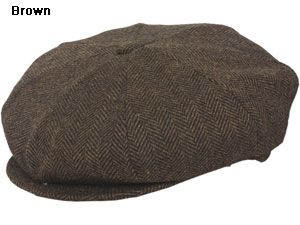 Wool Herringbone Newsboy Cap