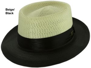 Dobbs Cardinal Straw Pork Pie Hat