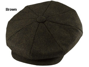 Wool Herringbone Big Apple Cap
